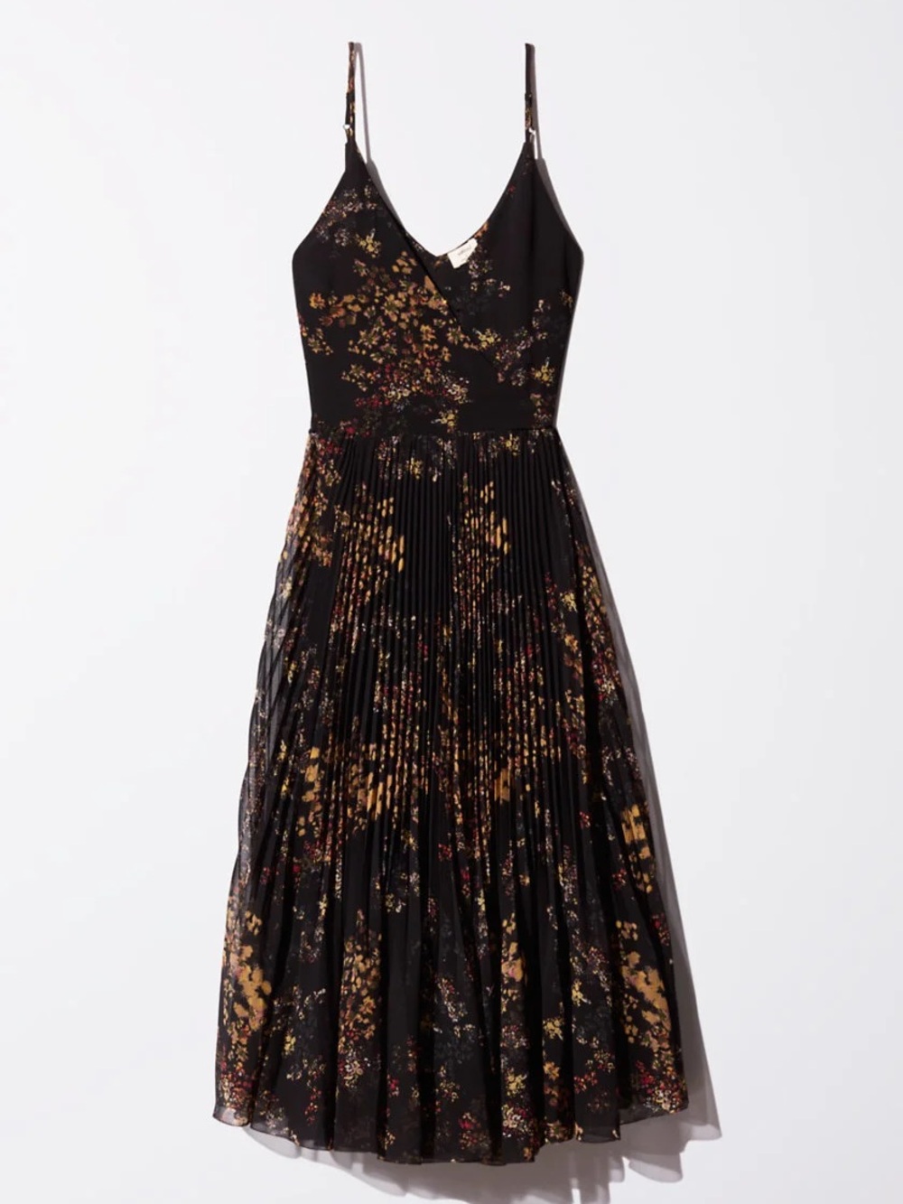 Aritzia Wilfred Beaune Pleated Wrap Midi Dress XS